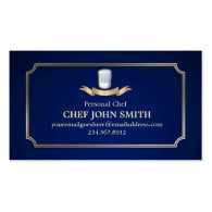 Classic Cook Chef Business Card Gold & Blue