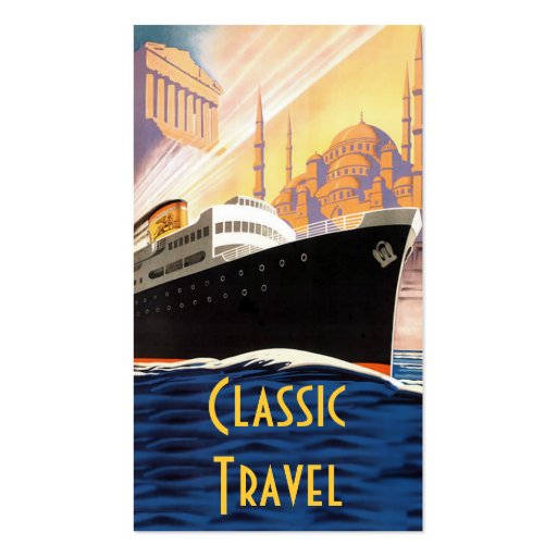 Classic Cruise Ship Travel Business Card (front side)