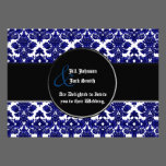 Classic Damask Blue (Wedding) invitations