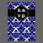 Classic Damask Blue (Wedding) invitations