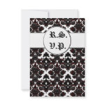 Classic Damask Hint of Red (Wedding) invitations