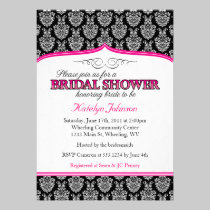Classic Damask Print Bridal Shower Invitations invitations