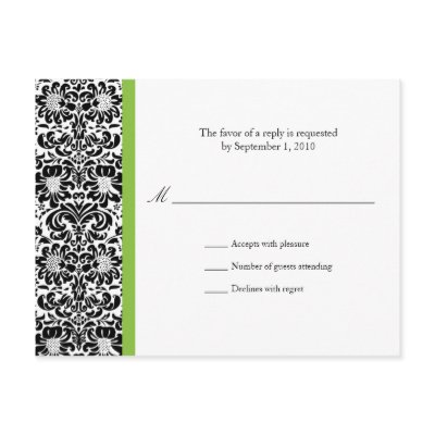 Classic Damask RSVP Postcard