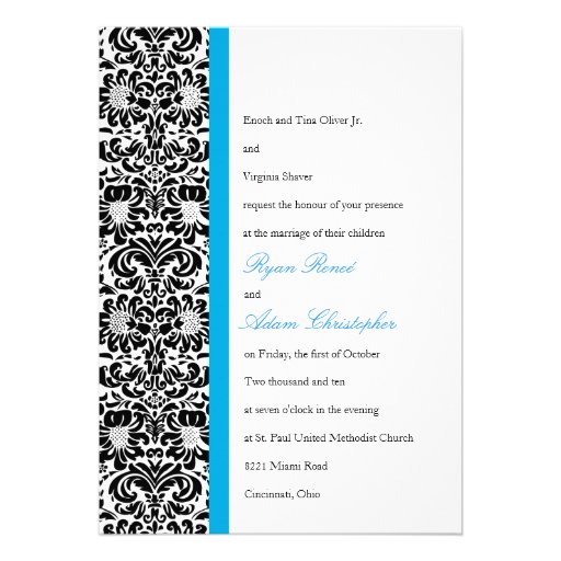 Classic Damask Wedding Invitation