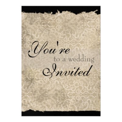 Classic Damask Wedding Invitations, Ebony