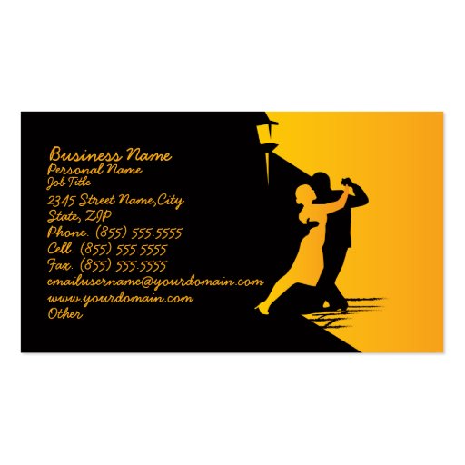 Classic Dancing Business Business Card (front side)