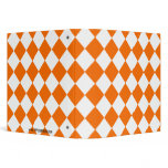 Classic Diamond Pattern in Tangerine 3 Ring Binders