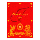 Classic dragon phoenix chinese wedding invitation
