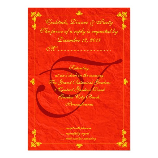 classic dragon phoenix chinese wedding invitation