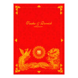 Classic dragon phoenix chinese wedding invitation