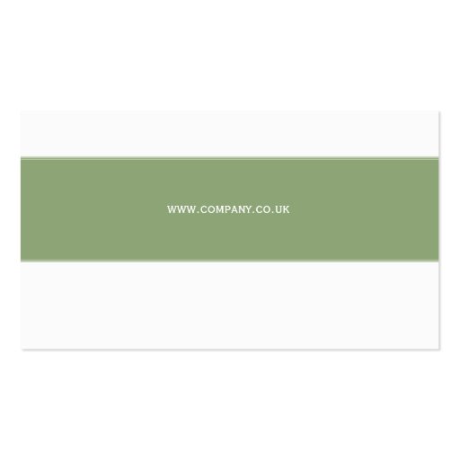 Classic Elegance Pale Green & White Business Cards (back side)