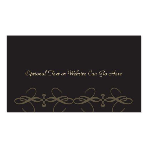 Classic Elegant Business Card: Taupe and Black (back side)