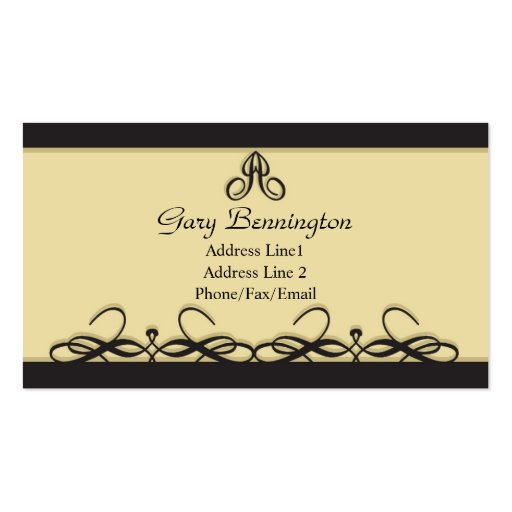 Classic Elegant Business Card: Taupe and Black (front side)