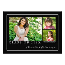 Classic & Elegant Graduation 3 Photo Announcement