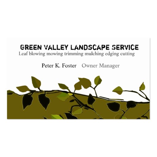 Classic Elegant Landscape branches Business Card Templates