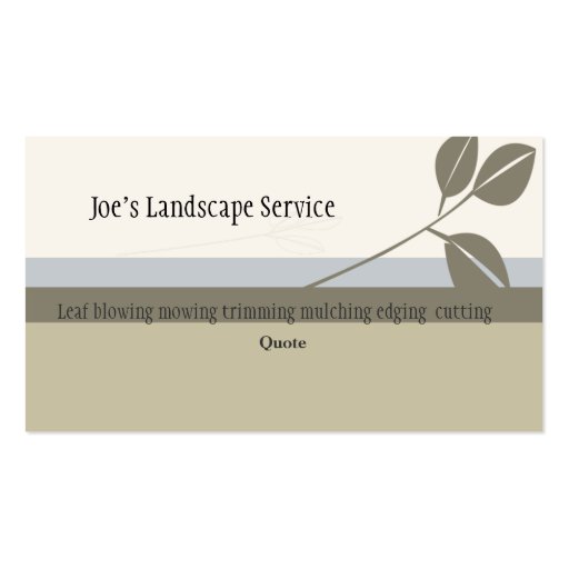 Classic Elegant  Landscaping Business Card Template (front side)