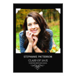 Classic Elegant Photo Graduation Invitation Black