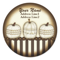 Classic Elegant Pumpkin Address Label stickers by MissNNick Classic Elegant Pumpkin Address Label stickers