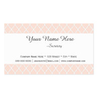 Classic, elegant soft pink quatrefoil professional business cards