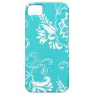 Classic, elegant, stylish. girly aqua blue floral iPhone 5 cover