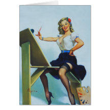 Classic Elvgren 1950s Pin Up Girl Card