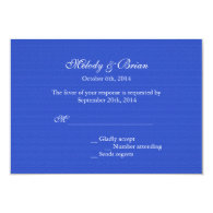 Classic floral blue RSVP wedding invitations. Custom Invite