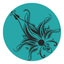 classic flower swirl stickers