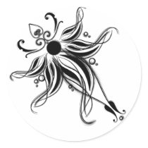 classic flower swirl stickers