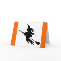Classic Flying Witch Shadow Halloween Cards