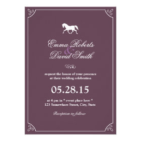 Classic Frame Running Horse Wedding Invitations