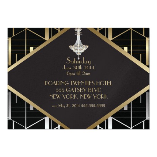 Classic Gatsby Deco Bridal Shower Invitation