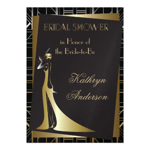 Classic Gatsby Deco Bridal Shower Invitation