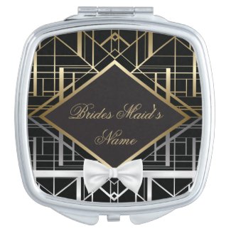 Classic Gatsby Deco Wedding Bridesmaid Gift Mirrors For Makeup