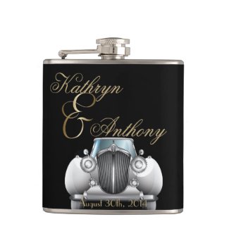 Classic Gatsby Deco Wedding Groom's Gift Flasks