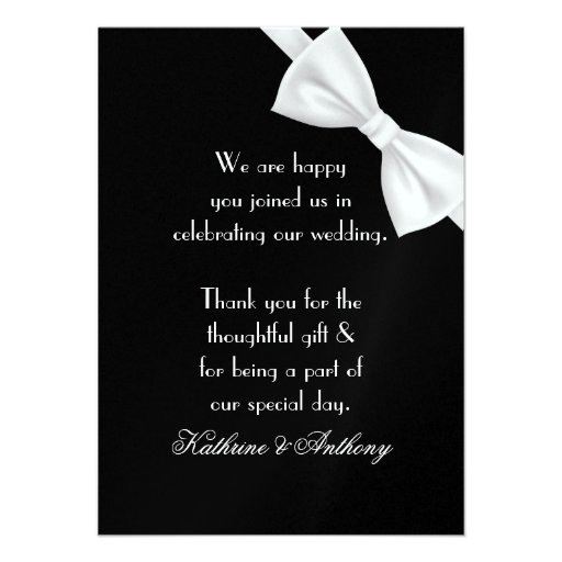 Classic Gatsby Deco Wedding Thank You 2 Custom Invite