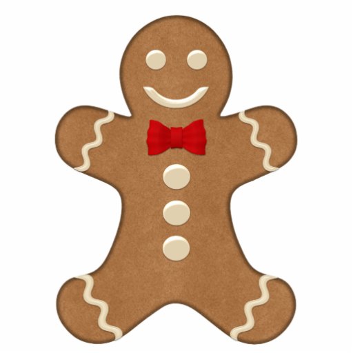 Classic Gingerbread Man Holiday Ornament Photo Cutout