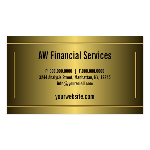 Classic Gold Professional Accountant Business Card (back side)