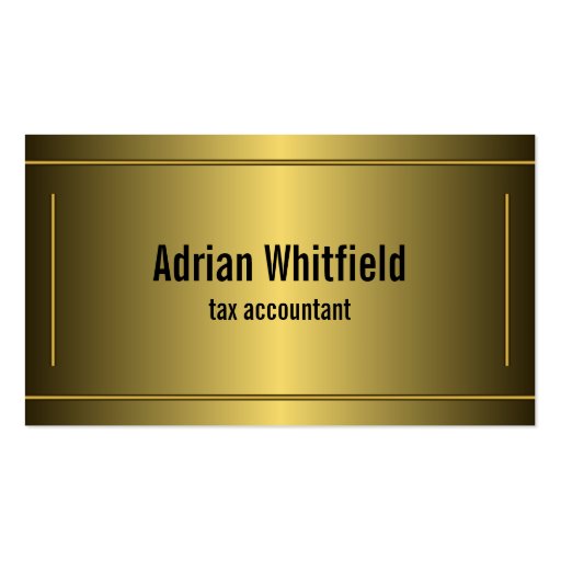 Classic Gold Professional Accountant Business Card (front side)