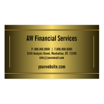 Classic Gold Professional Accountant Business Card