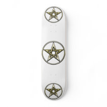 Classic Golden Pentagram 2 Skateboard