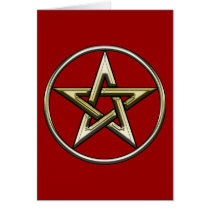 Classic Golden Pentagram Card
