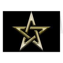 Classic Golden Pentagram transparent cards