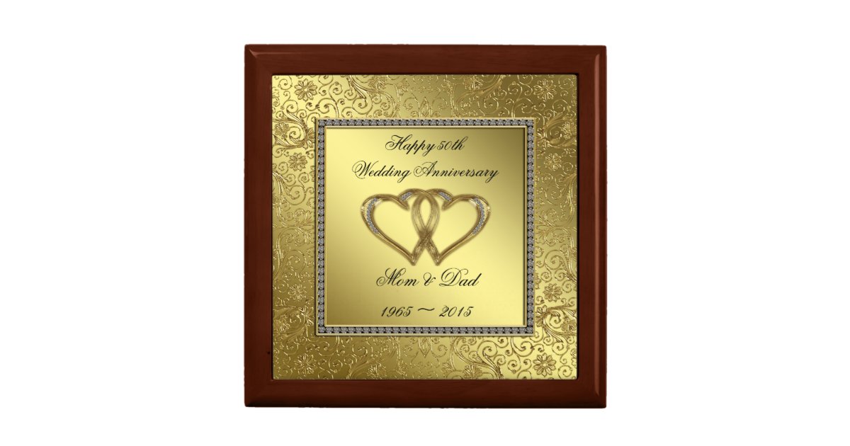 Classic Golden Wedding Anniversary Gift Box Zazzle