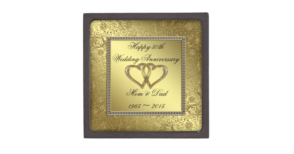 Classic Golden Wedding Anniversary Gift Box Zazzle