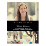 Classic Grad Graduation Announcement/Invitation postcards