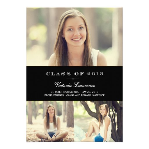 Classic Grad Graduation Invitation Announcement