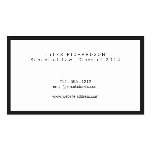 Classic Graduate Student Business Card (back side)