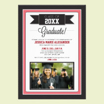 Classic Graduation Party Invitation (coral) invitations