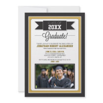Classic Graduation Party Invitation (gold)