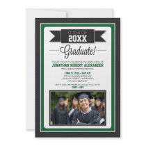 Classic Graduation Party Invitation (green)